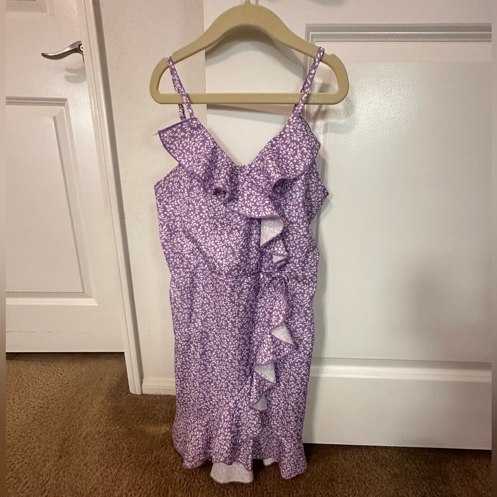 Girls Purple Floral Dress SZ 12